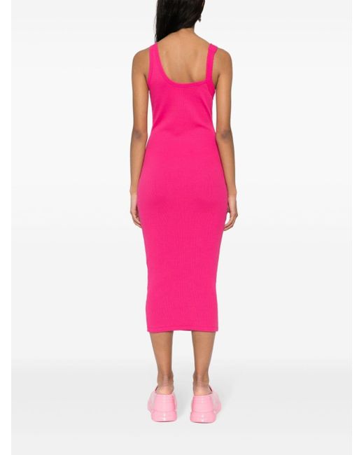 Versace Pink Sleeveless Pencil Midi Dress