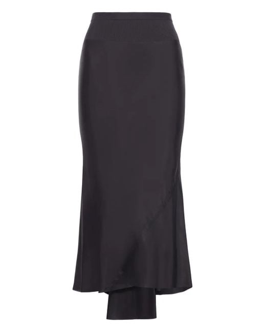 Rick Owens Draped-detail Asymmetric-hem Skirt Gray