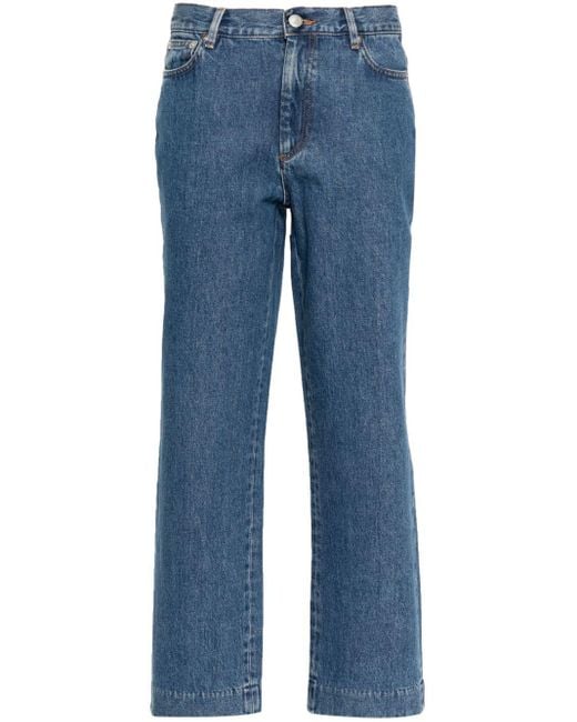 A.P.C. High Waist Straight Jeans in het Blue