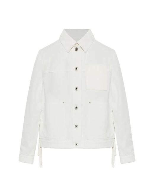 Denim Jacket With Side Slit Loewe de color White
