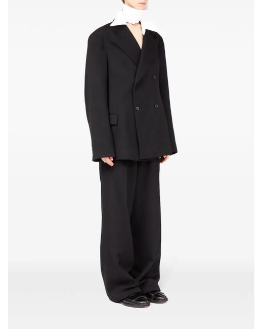 Maison Margiela Black Double-Breasted Wool Blazer for men