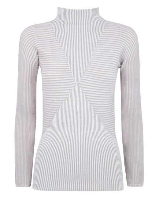 Maglione A Maniche Lunghe Damier di Emporio Armani in White