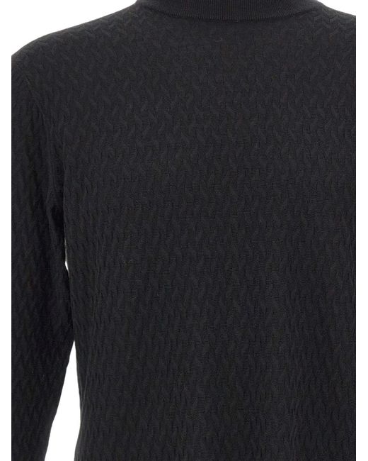 FILIPPO DE LAURENTIIS Black Mock-Neck Knit for men