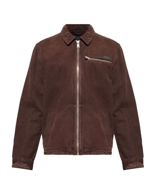 AllSaints Brown Rothwell Zip-Fastening Jacket for men