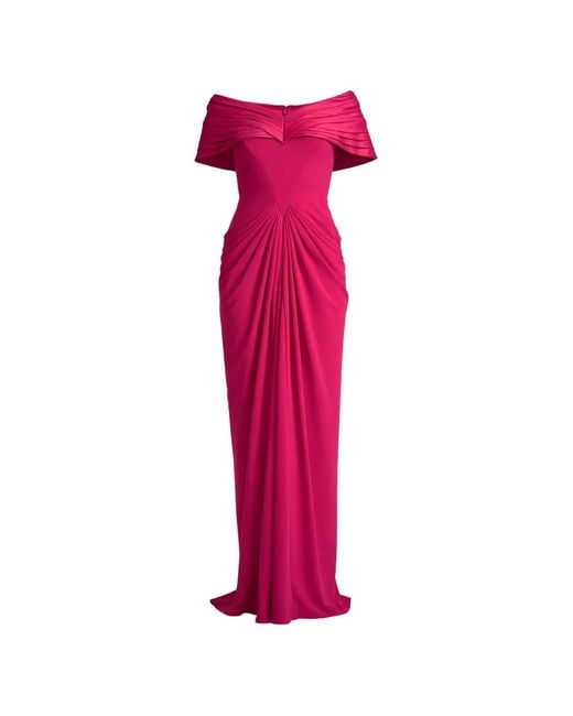 Tadashi Shoji Pink Pleated V-Neck Maxi Dress