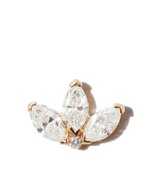 Maria Tash White 18Kt Engraved Lotus Earring