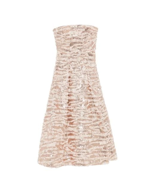 Elie Saab Natural Sequin-Embellished Maxi Dress