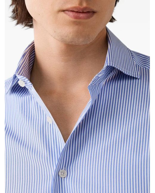 Hackett Blue Chemise En Coton À Rayures for men