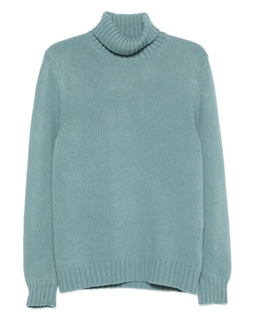 Fedeli Green Turtleneck Sweater for men