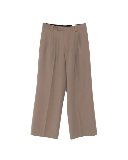 TONYWACK Brown Pleated Tailored Trousers for men