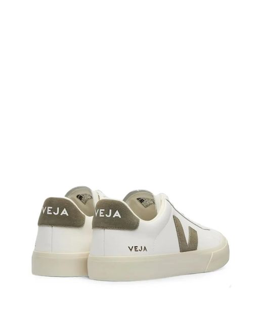 Veja White Campo Logo-Patch Sneakers for men