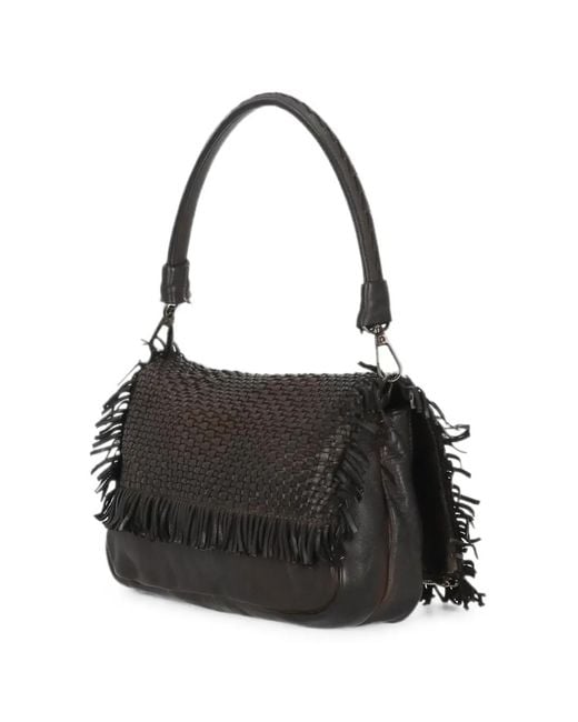 Reptile's House Black Anfora Woven Shoulder Bag