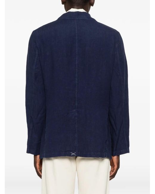 Aspesi Blue Samuraki Pocket Single-Breasted Blazer for men