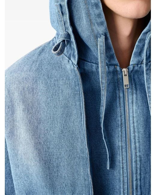 Axel Arigato Blue Hooded Denim Jacket for men