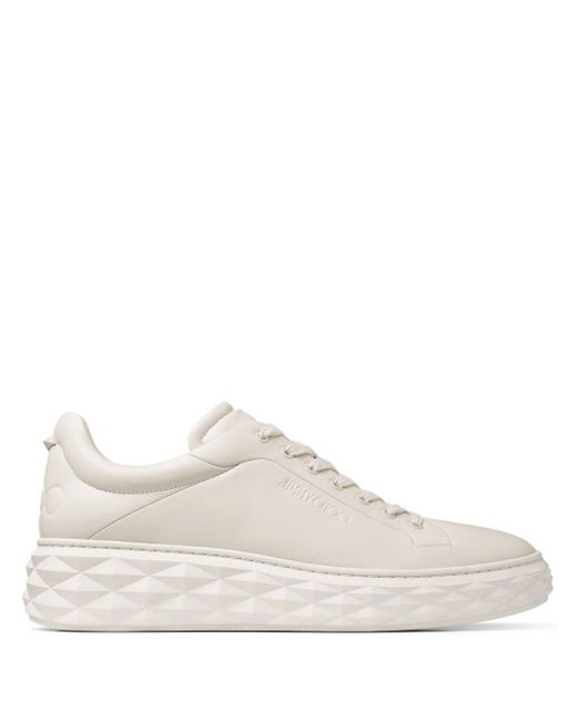 Jimmy Choo White Diamond Maxi Leather Sneakers for men
