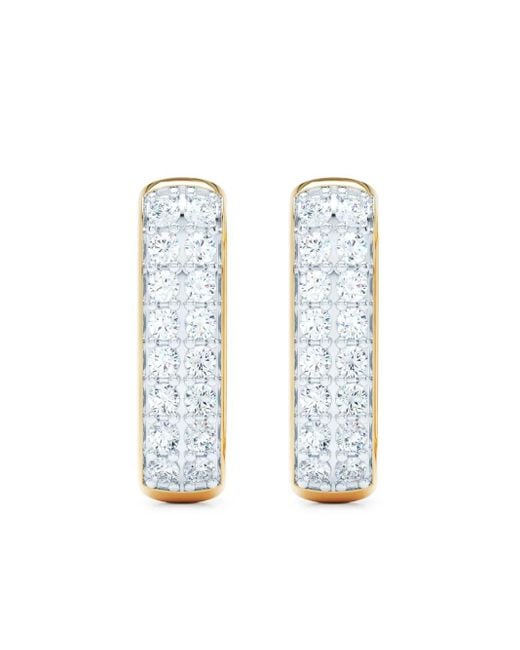 LOEV Blue 14K Allday Elongated Diamond Huggie Earrings