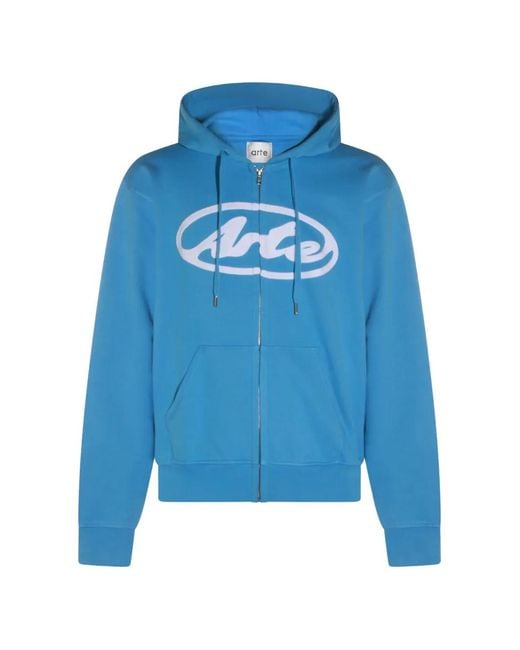 Arte' Blue Circle Logo Zip-Up Hoodie for men