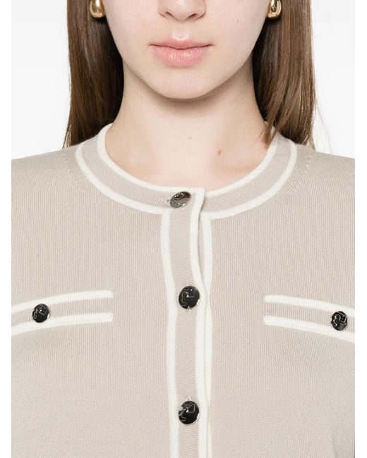 Tory Burch White Wool Cardigan