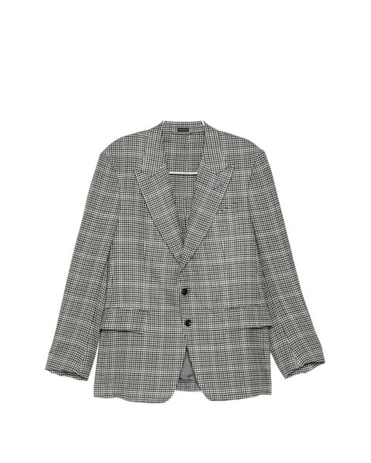 Tom Ford Gray Pied De Poule Shelton Blazer for men