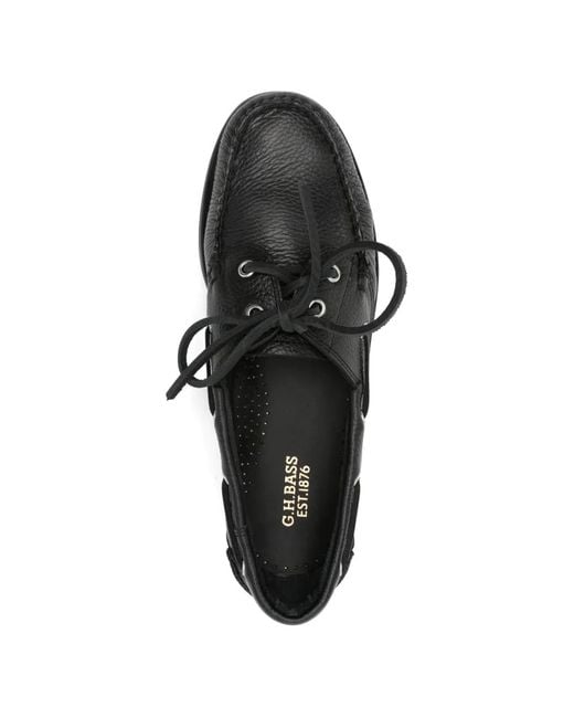 G.H.BASS Black Jetty Ii 2 Eye Boat Shoes for men