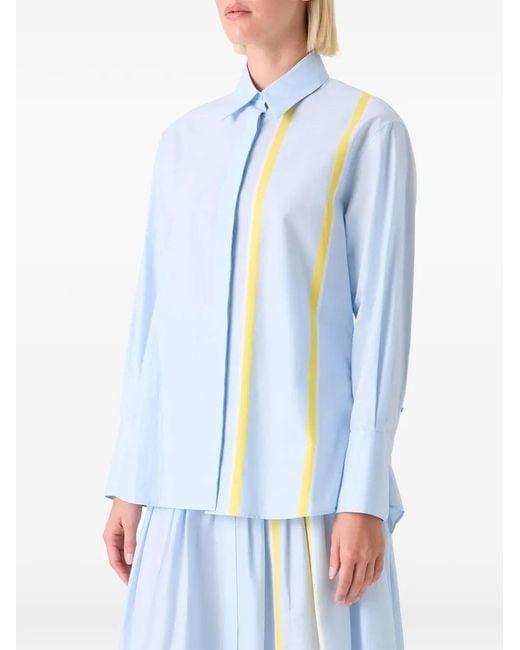 Akris Punto Blue Long-Sleeve Shirt