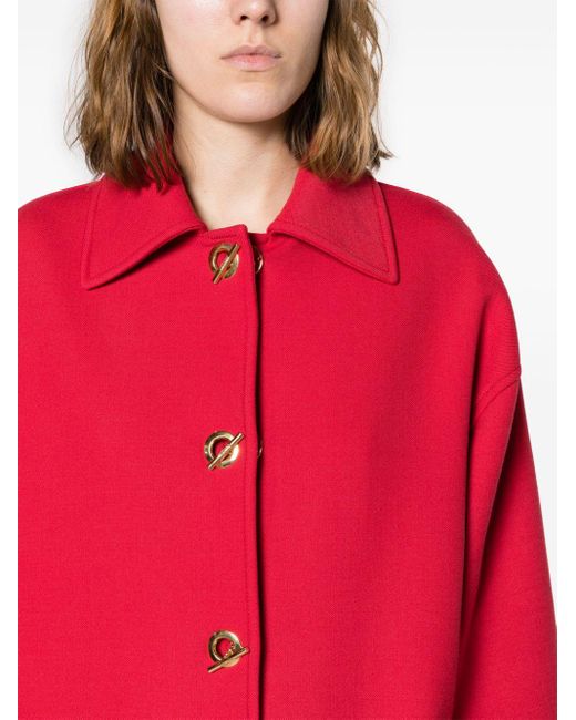 Giacca-camicia con alamari di Moschino in Red