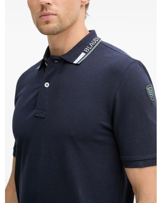 Blauer Blue Logo-Patch Short-Sleeve Polo Shirt for men