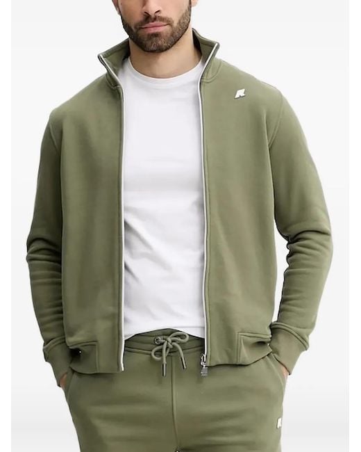K-Way Green Zip-Neck Sweatshirt for men