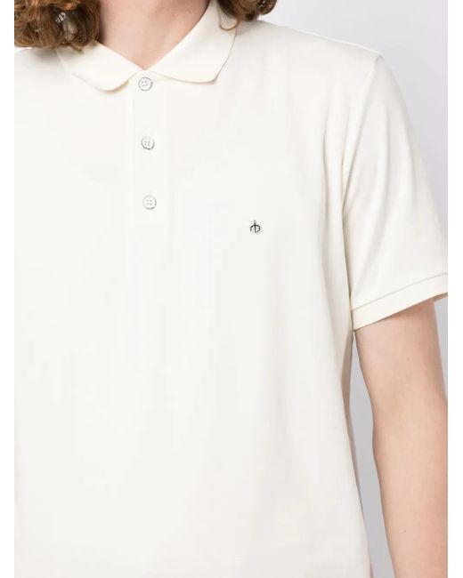 Rag & Bone White Logo-Embroidered Cotton Polo Shirt for men