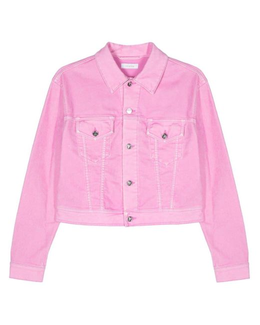 Veste en jean à effet velours Rabanne en coloris Pink