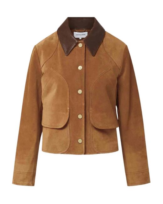Veronica Beard Walters Suède Cropped Jack in het Brown
