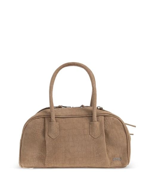 Borsa Tote Con Effetto Coccodrillo di Gestuz in Natural