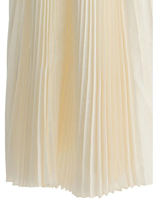 Sandbeige Midi-Plooirok in het White