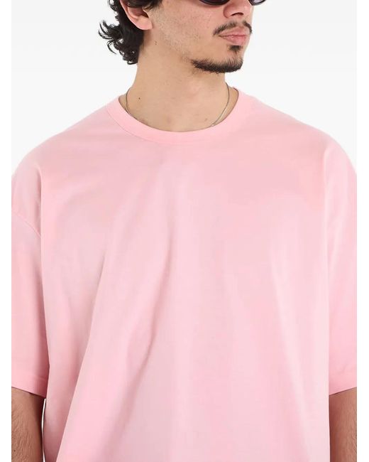 Comme des Garçons Pink Logo-Print T-Shirt for men