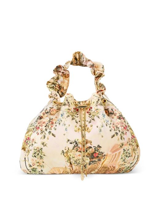 Camilla Metallic Sac À Bandoulière Fleuri À Perles