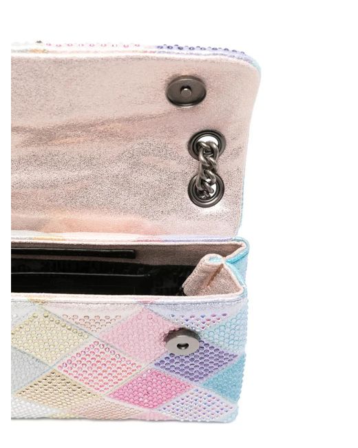 Kurt Geiger Blue Mini Kensington Diamanté Embellished Shoulder Bag