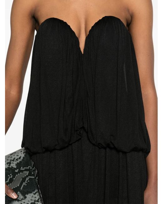 GIUSEPPE DI MORABITO Black Drape-Detail Maxi Dress