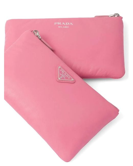 Pochette À Plaque Logo Prada en coloris Pink