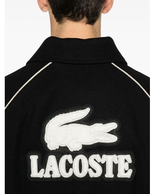 Lacoste Black Veste Bomber À Bords Contrastants for men