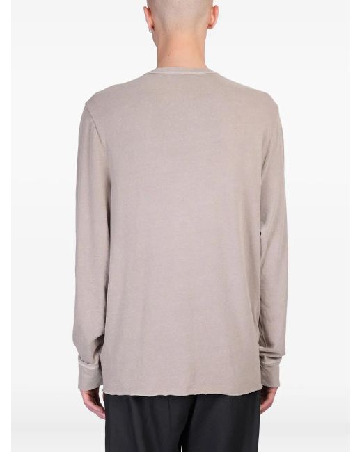 James Perse Gray Cotton Henley T-Shirt for men
