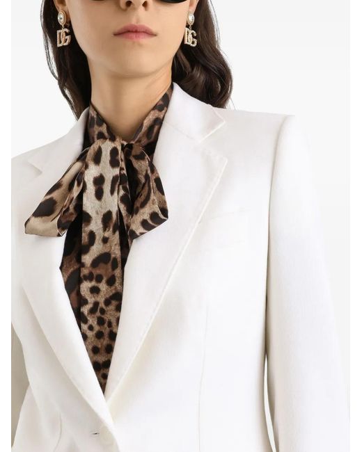 Dolce & Gabbana White Buttoned Jacket
