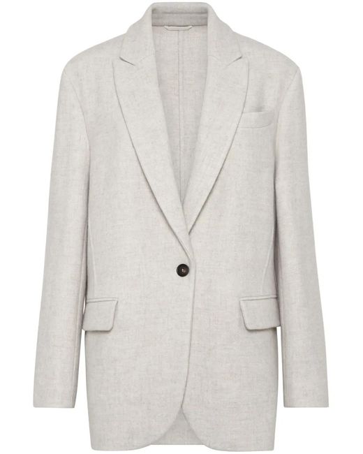 Brunello Cucinelli Gray Wool Blazer
