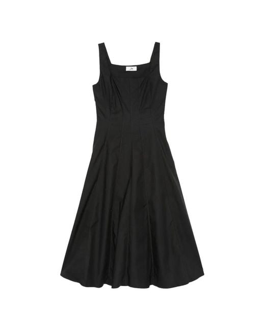 Marc Ellis Black Square-Neck Midi Dress