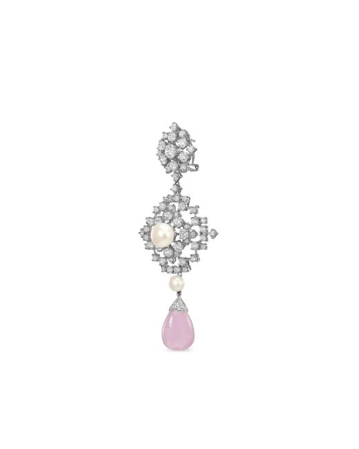 Anabela Chan White 14K And Rhodium Vermeil Pixelise Multi-Stone Earrings