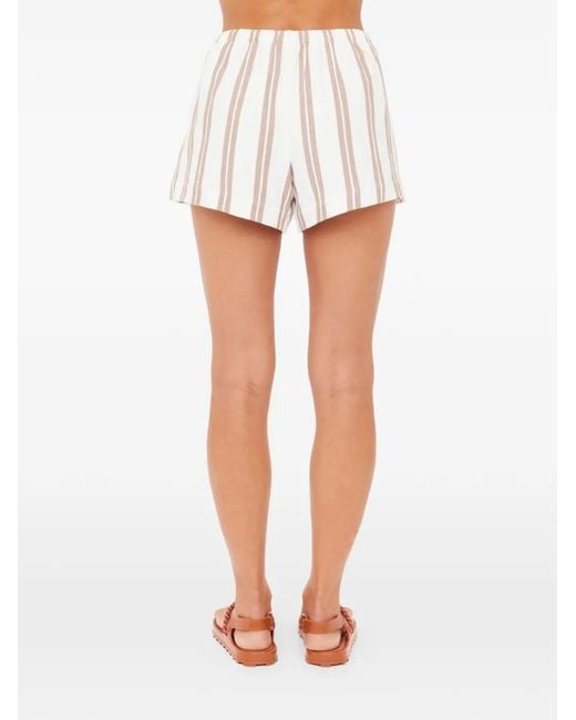 The Upside White Baja Elias Striped Shorts