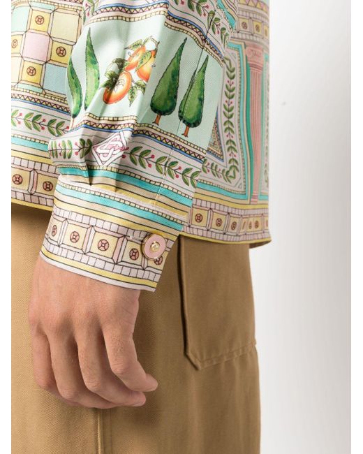Casablancabrand Multicolor Le Labyrinthe-print Silk Shirt for men