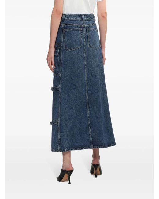 3.1 Phillip Lim Blue Denim Cargo Midi Skirt