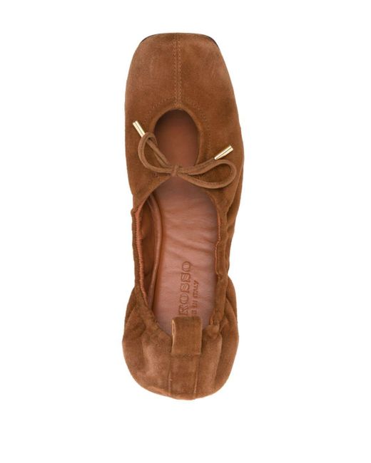Scarosso Brown Margot Suede Ballerina Shoes
