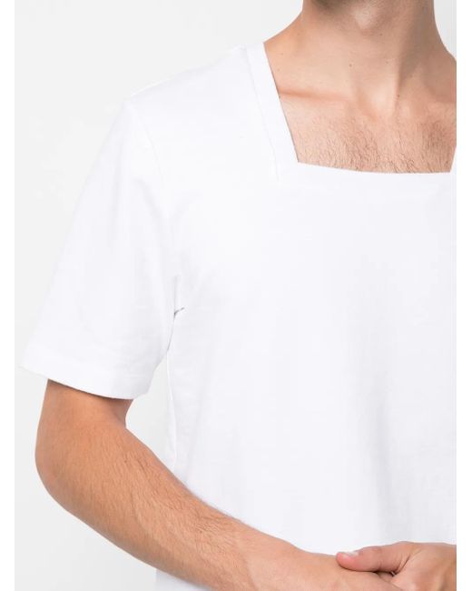 ROMEO HUNTE White Terry Square-Neck T-Shirt for men