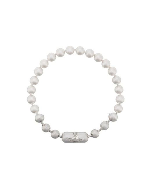 Vivienne Westwood White Pearl Choker Necklace